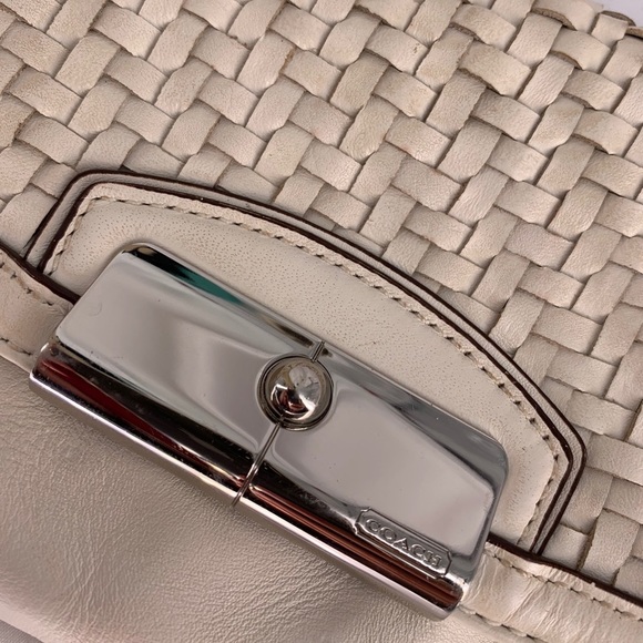 Coach Woven Leather Clutch with Detachable Chain - Picture 2 of 7